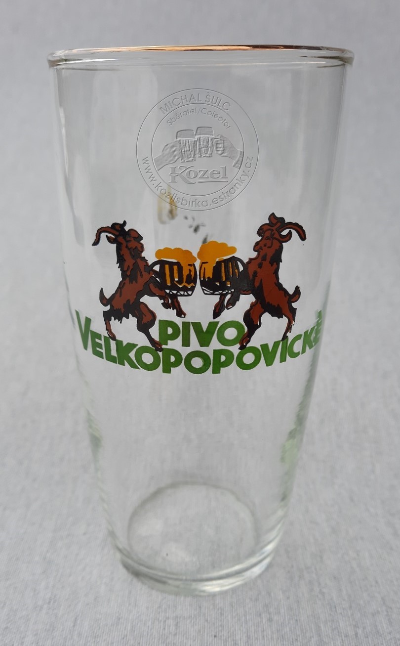 S01016 0,3L Bez cejchu, hnědí kozlové, lesklý tisk, menší sklenice