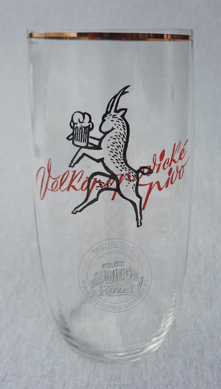 S00526 0,5L Černý kozel, hraněná luxusní sklenice, broušený cejch