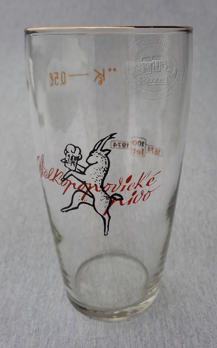 S00560 0,5L Sklenice k 100. výročí Kozla, žlutý cejch